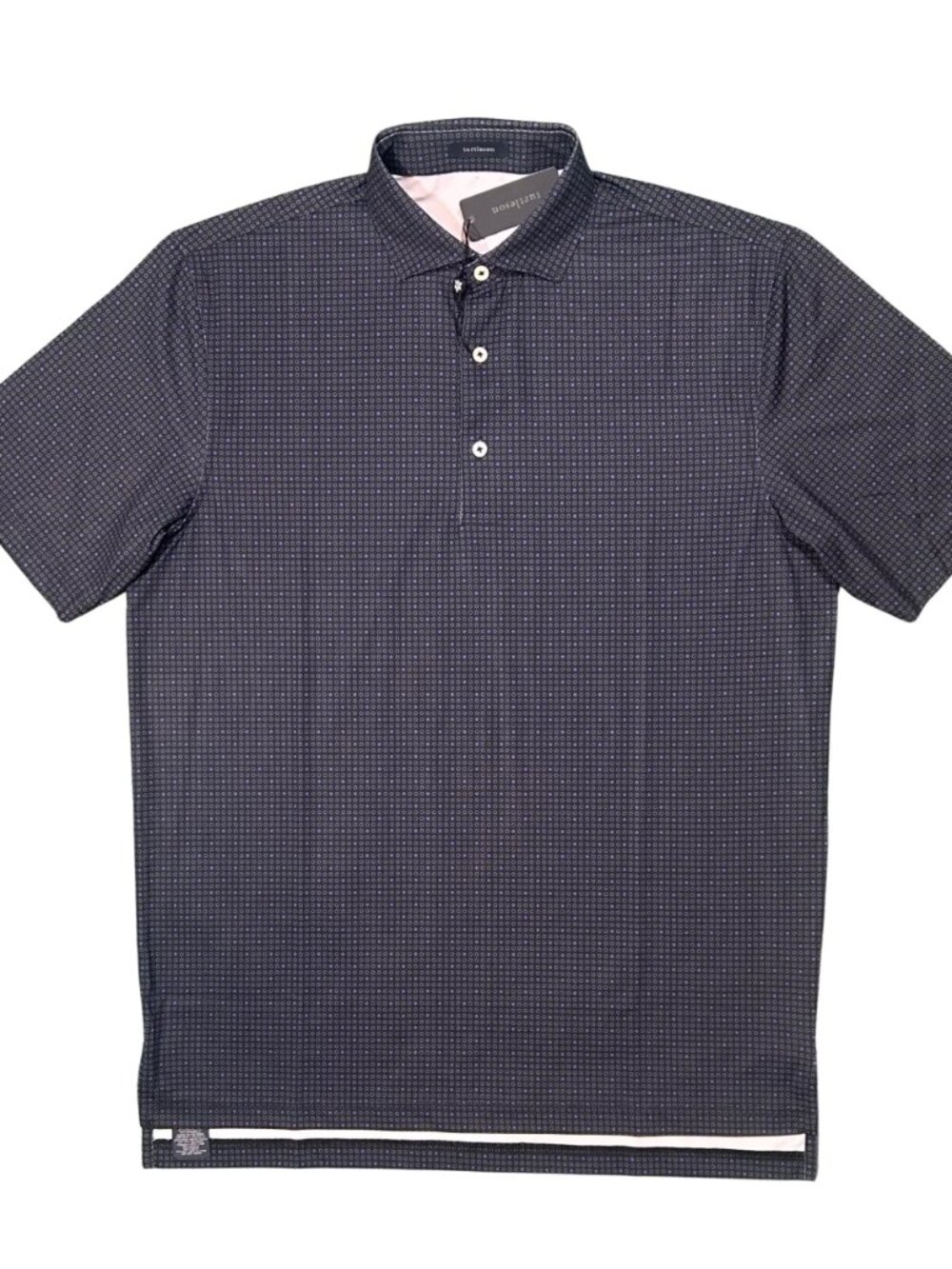 Turtleson Black / Violet Lennox Dot Performance Polo Purple Golf Shirt MF22K09